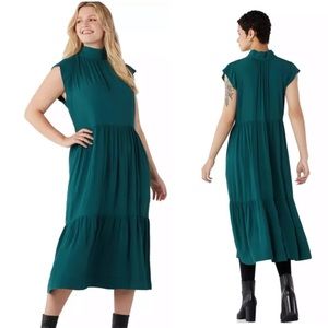NWT Free Assembly Tie Back Tiered Midi Dress S